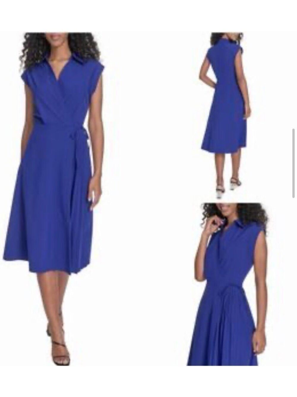 Calvin Klein  Women's Faux-Wrap Sleeveless A-Line Dress Size 8
